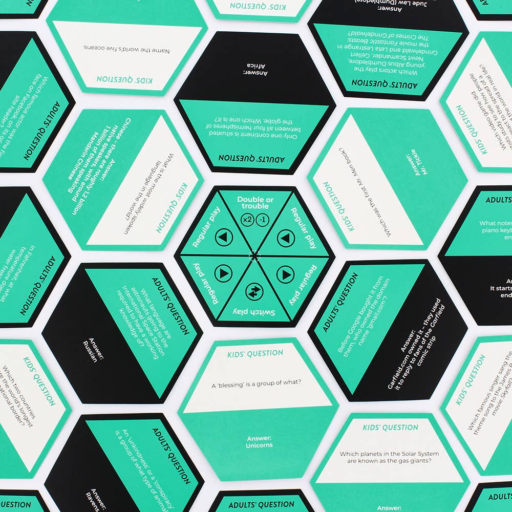 Hexagon Pocket Card Game - Kids vs Adults