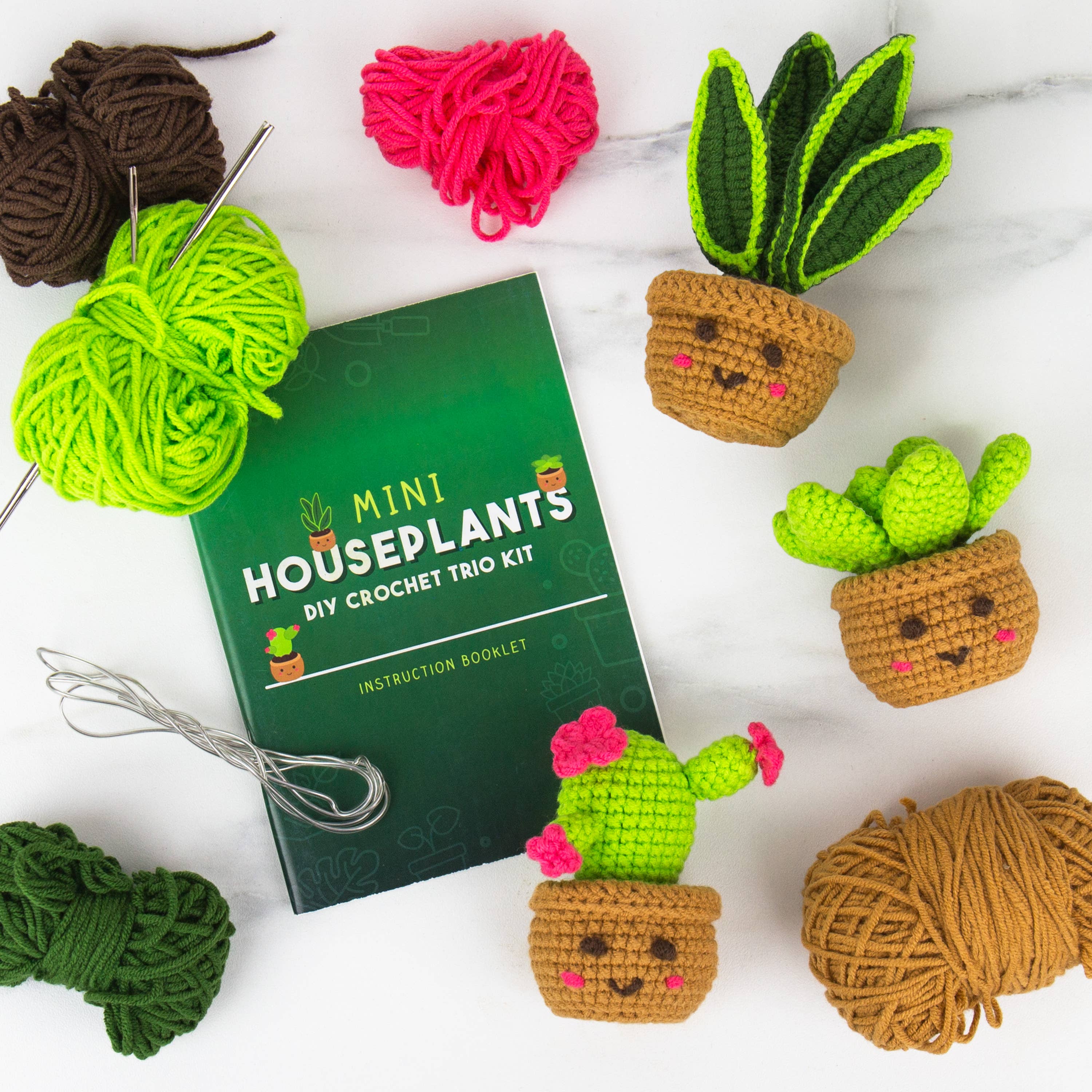 Pocket Crochet Craft Kits – Mini Houseplants