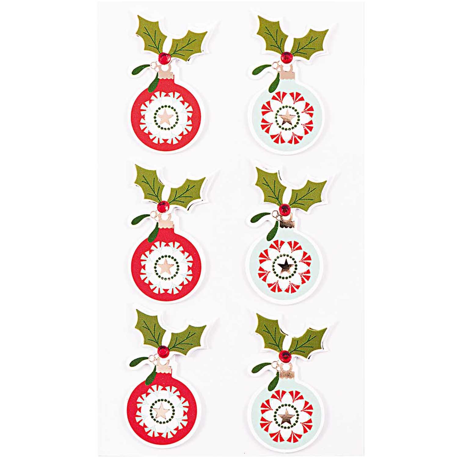 Paper Poetry 3D Topper Stickers - Holly Baubles