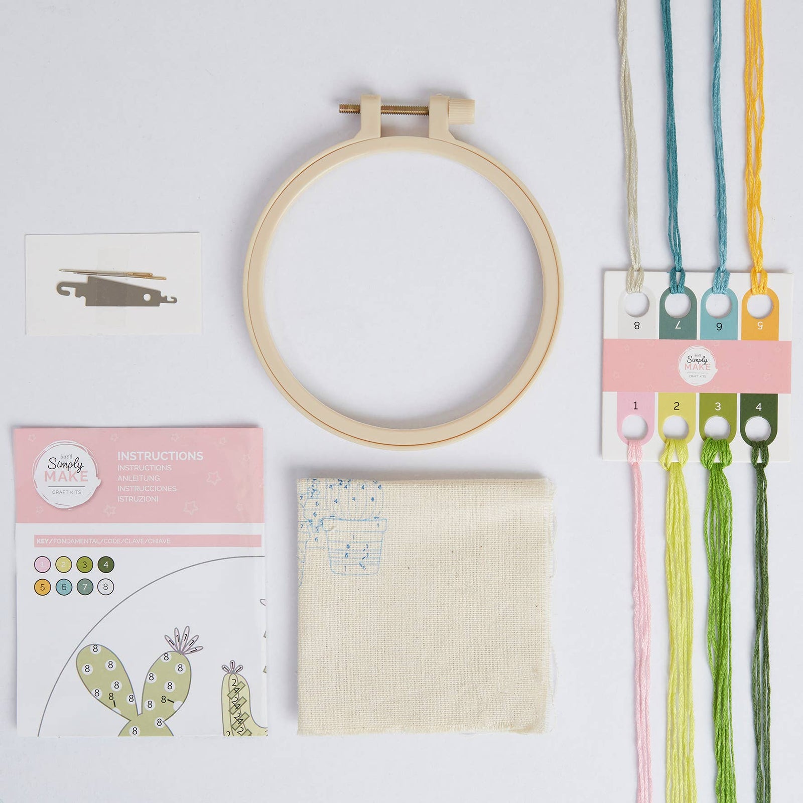 Simply Make Embroidery By Numbers Kit - Cacti | Buy Online from The Home Crafters