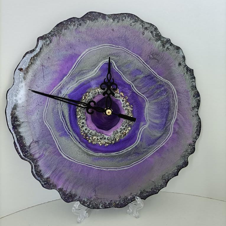 Handpoured Resin: Agate Clock
