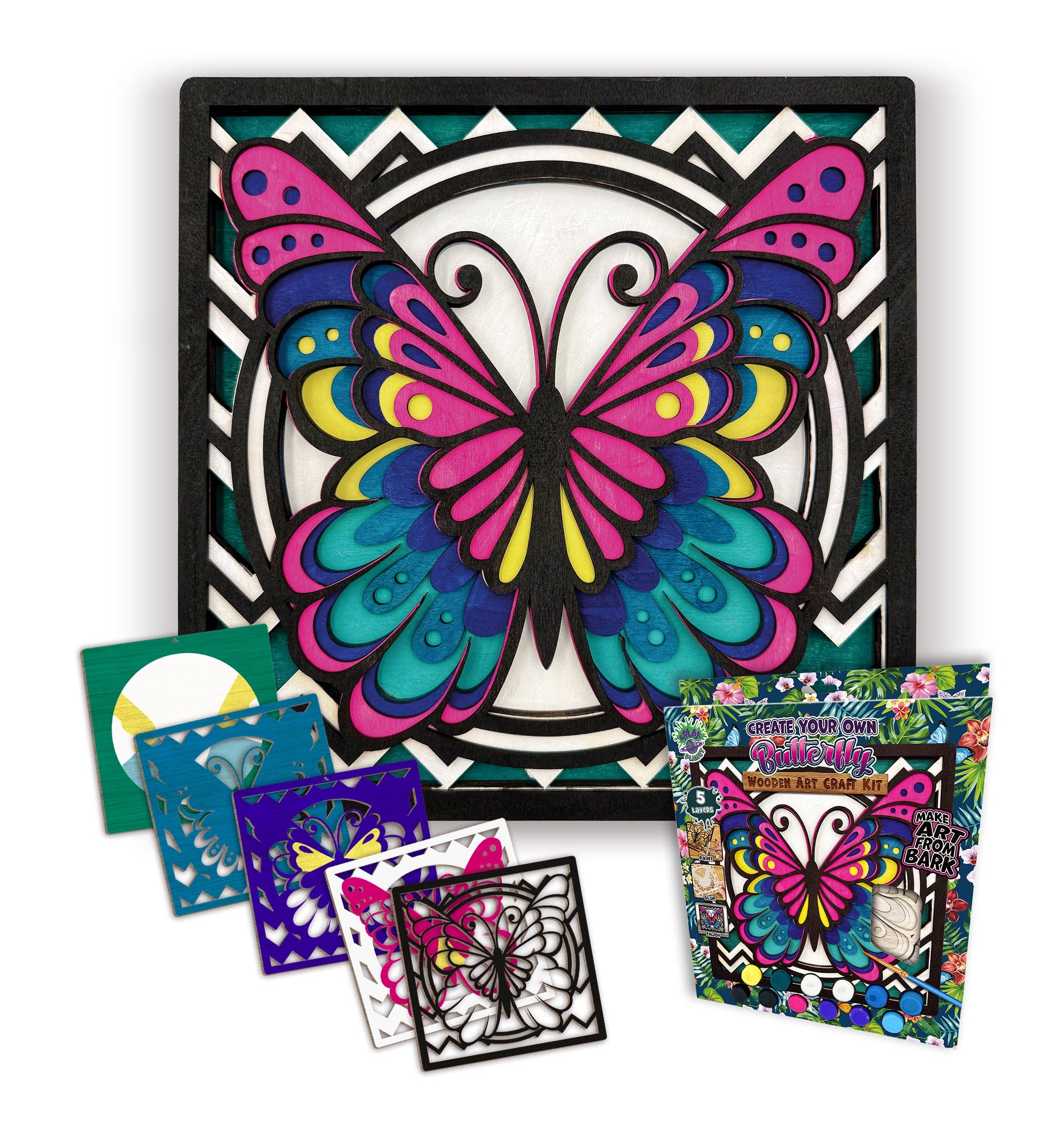 Wooden Butterfly Art Craft Kit