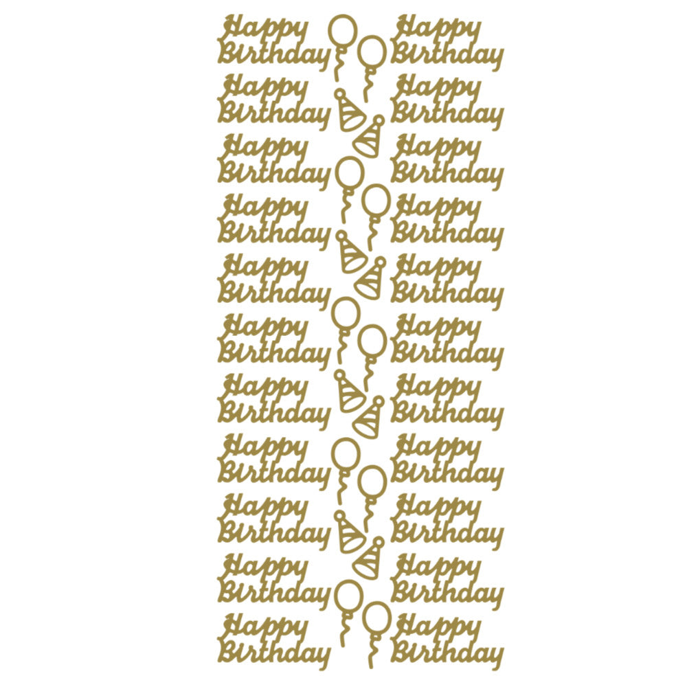 Happy Birthday Balloons & Hats PeelOff Stickers