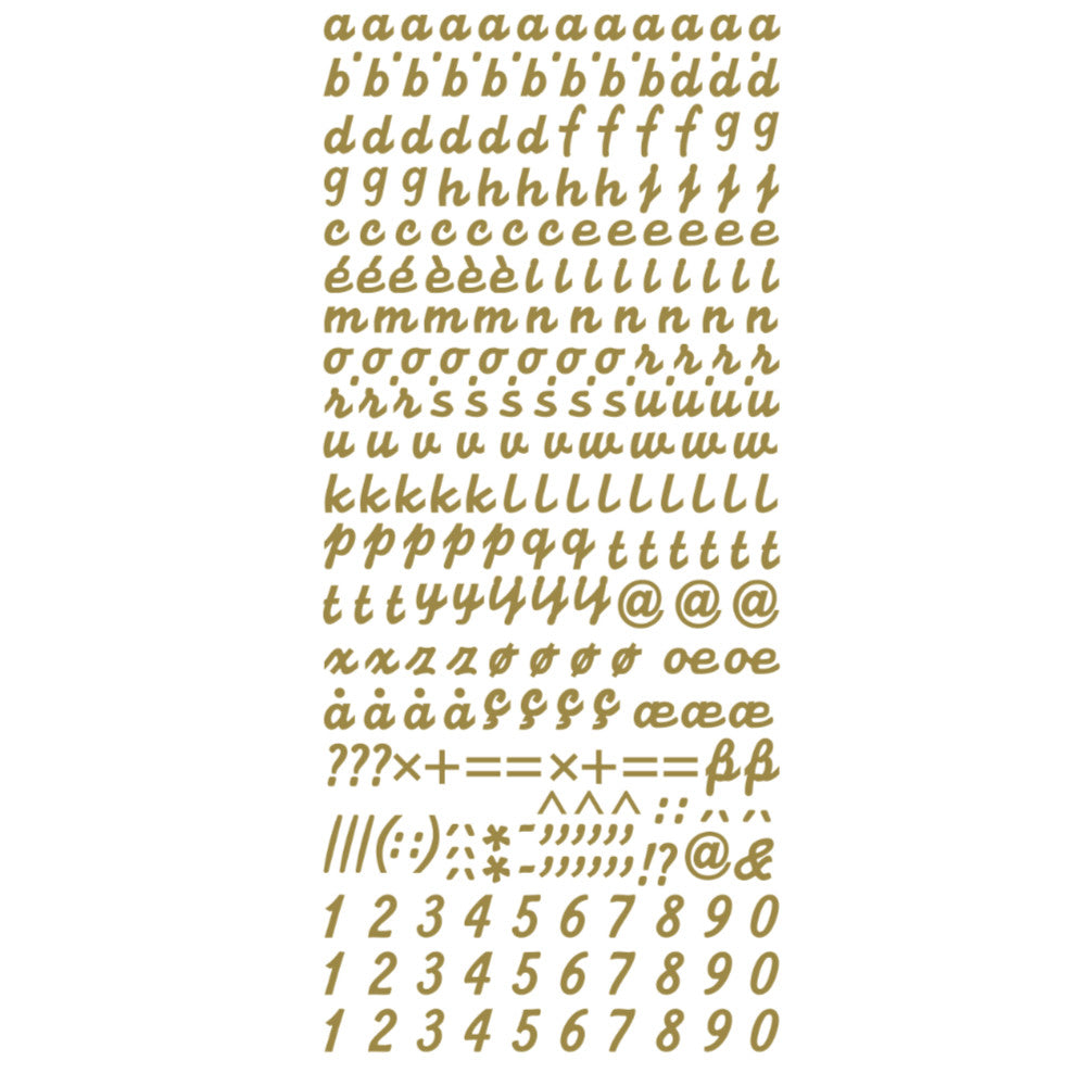 Lowercase Alphabet Script Peeloff Stickers