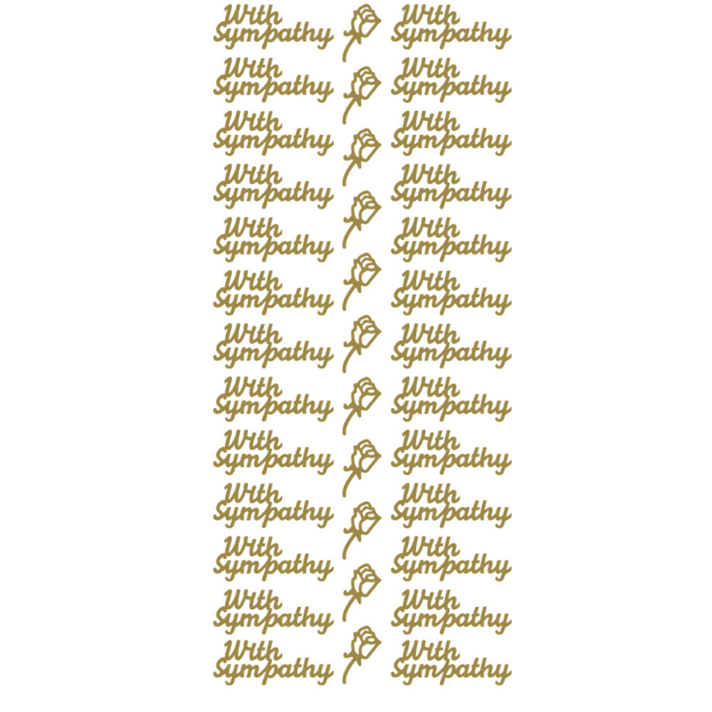 With Sympathy Peeloff Stickers