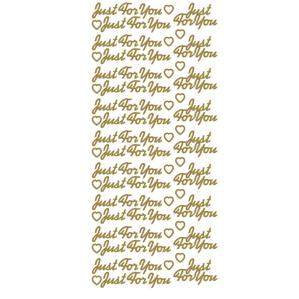 Just For You Script Peeloff Stickers