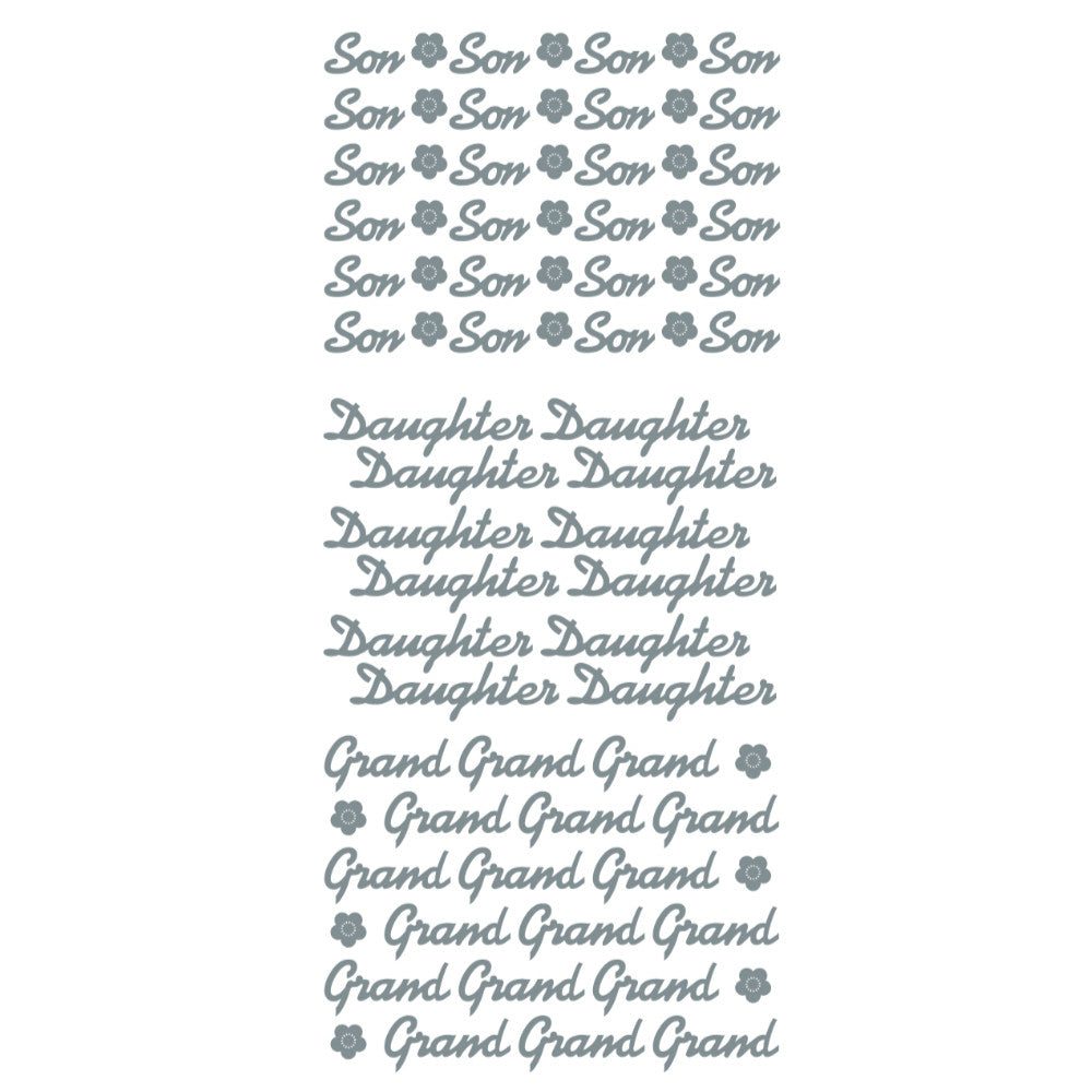 Son, Daughter, Grandchild Peeloff Stickers
