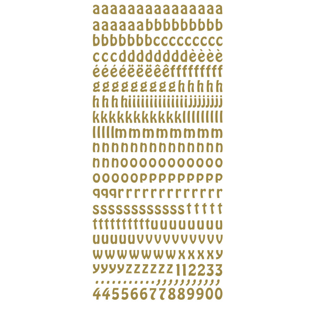 Lowercase Alphabet Letters Peeloff Stickers
