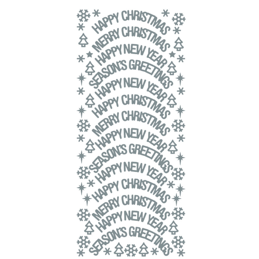 Happy Merry New Year Seasons Greetings Peeloff Stickers