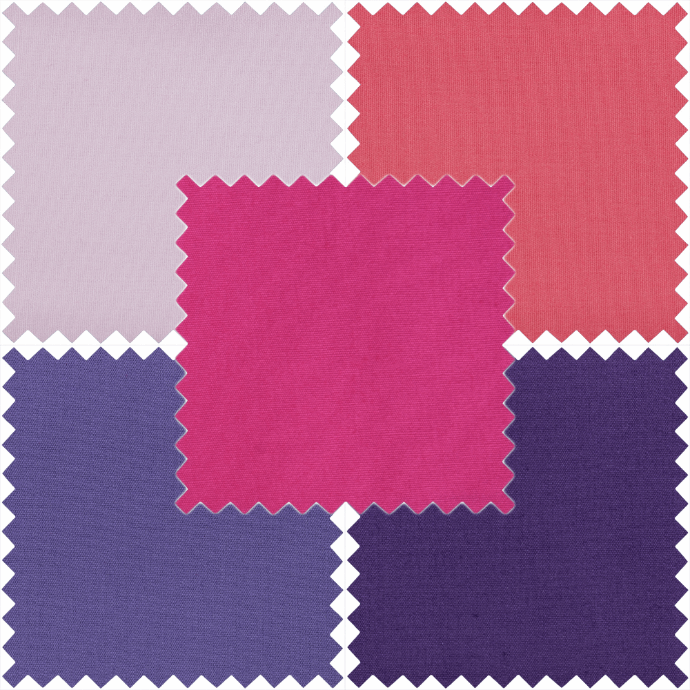 100% Cotton Plain Coloured Fat Quarter Bundle - 5pc | Buy Online from The Home Crafters
