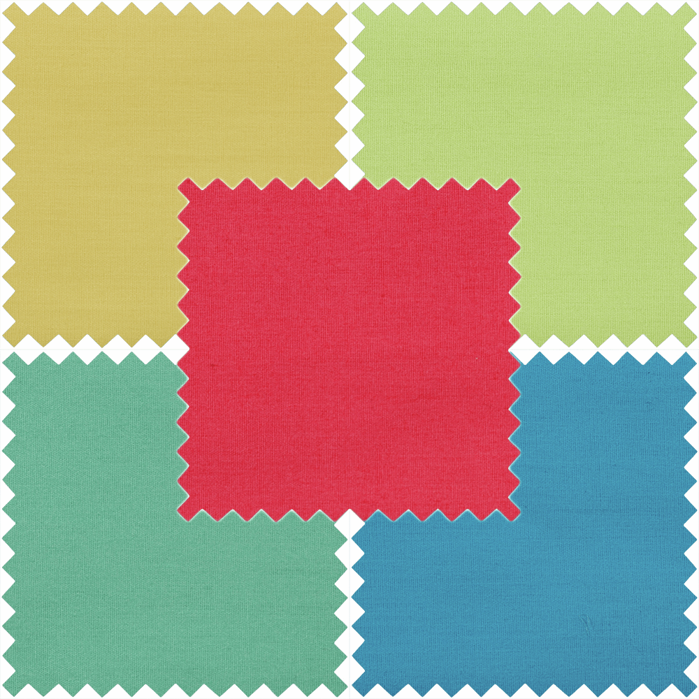 100% Cotton Plain Coloured Fat Quarter Bundle - 5pc | Buy Online from The Home Crafters