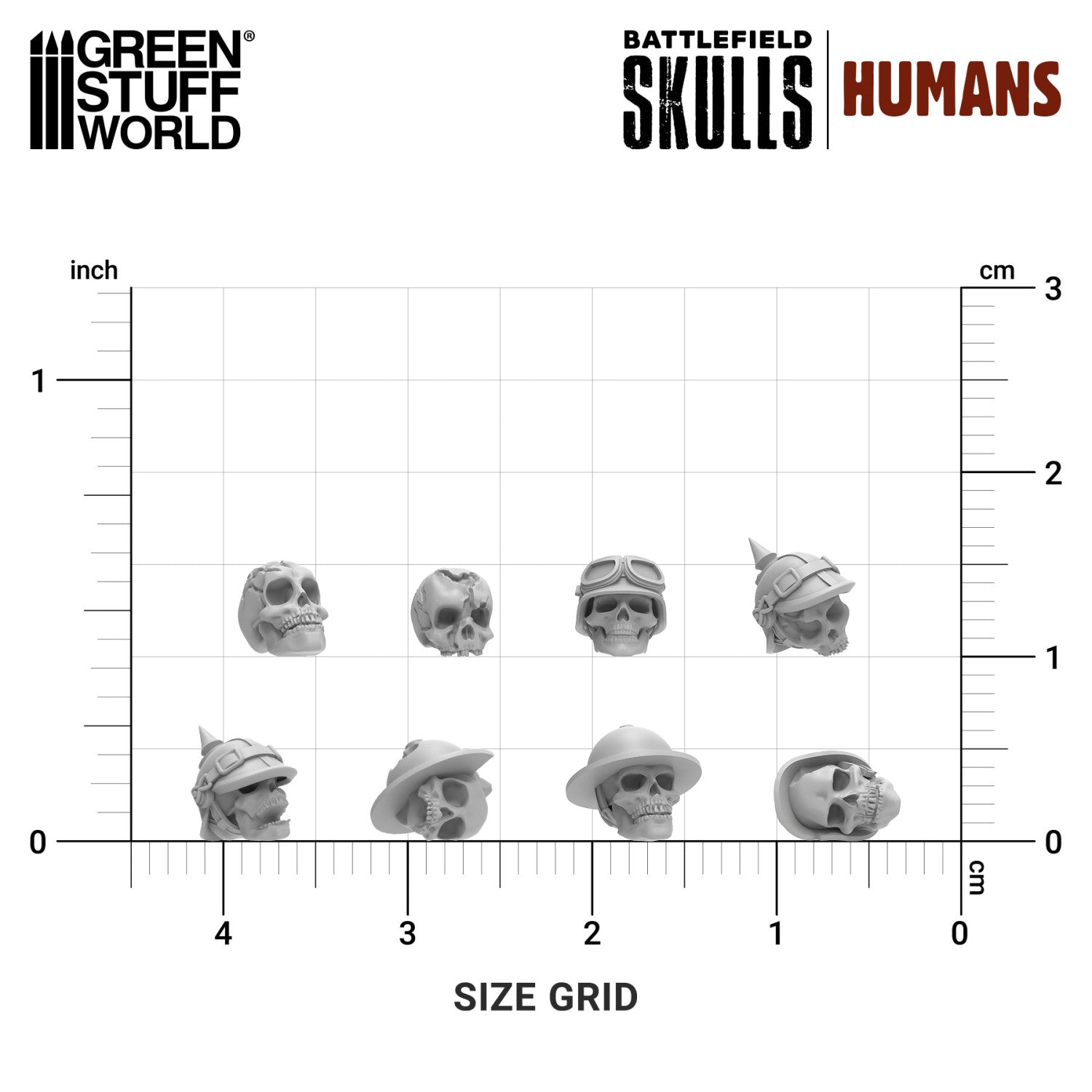 Resin Bits: Skulls & Bones - 1:48-1:35 Battlefield Skulls - 1000pc | Buy Online from The Home Crafters
