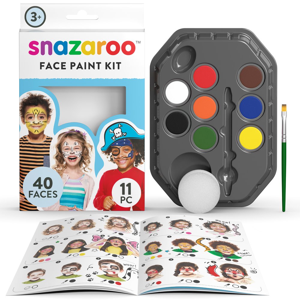 Snazaroo 8 Colour Facepaint Kit with Guide Book