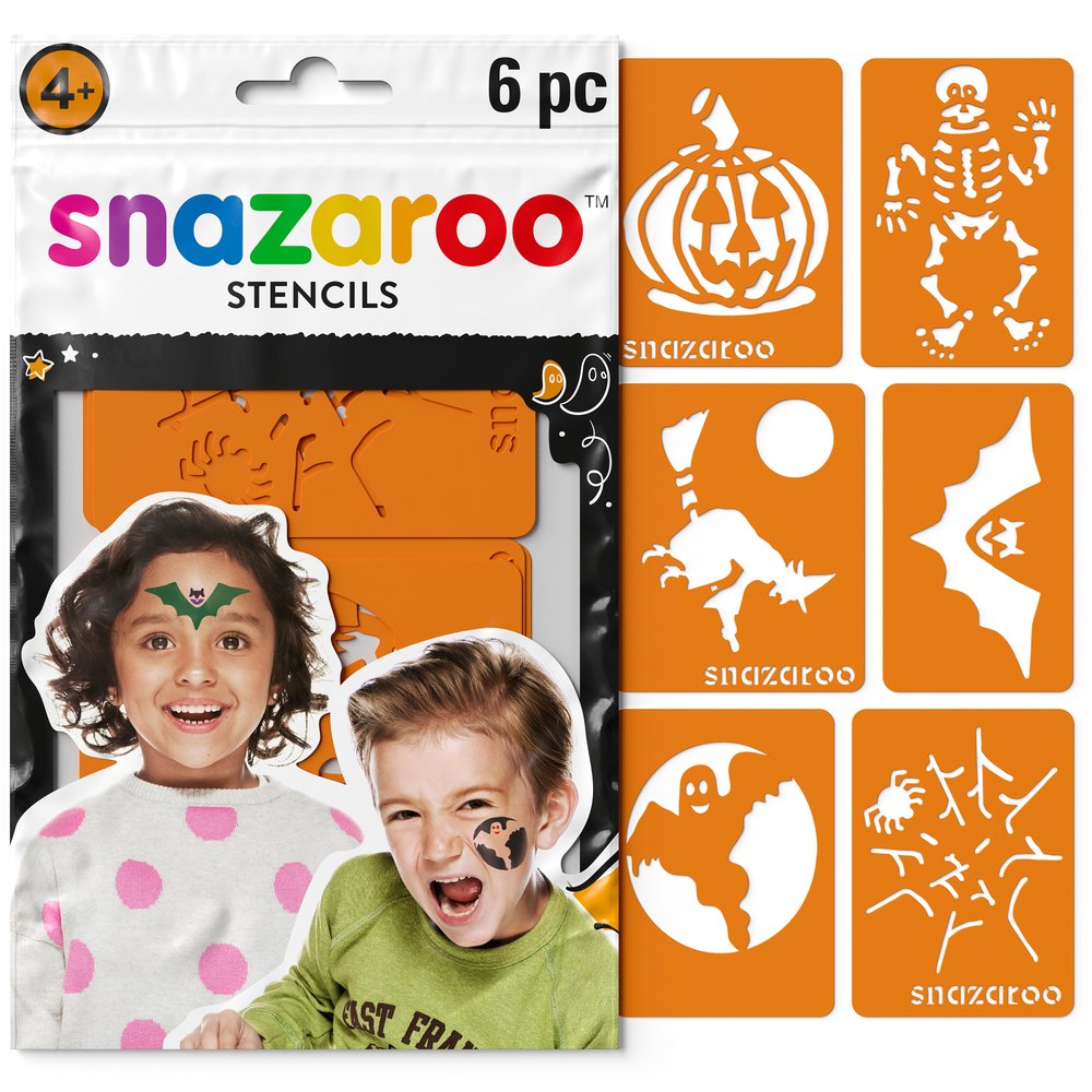 Snazaroo Halloween Face Paint Stencils - Set of 6