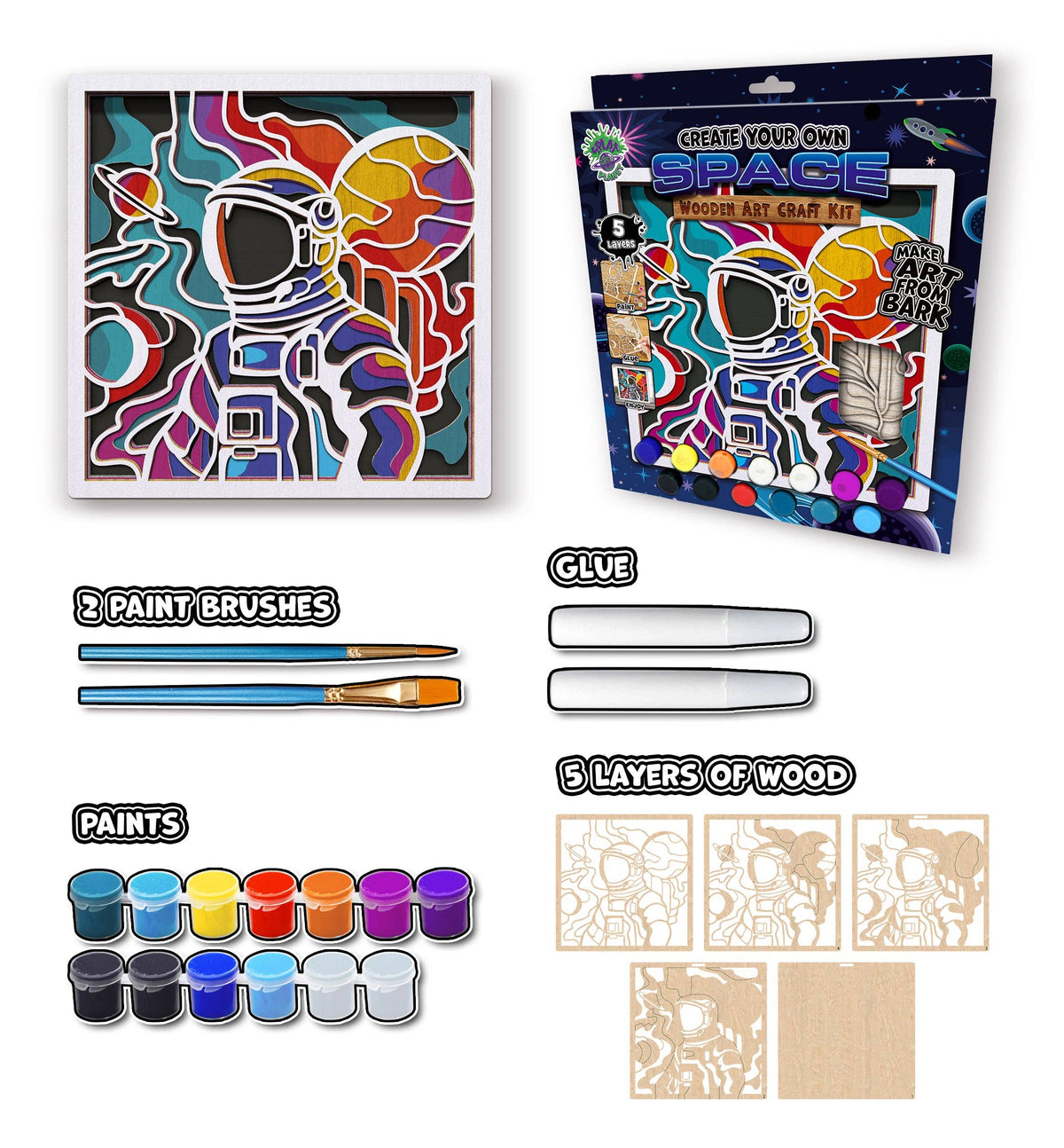 Wooden Space Scene Art CraftKit