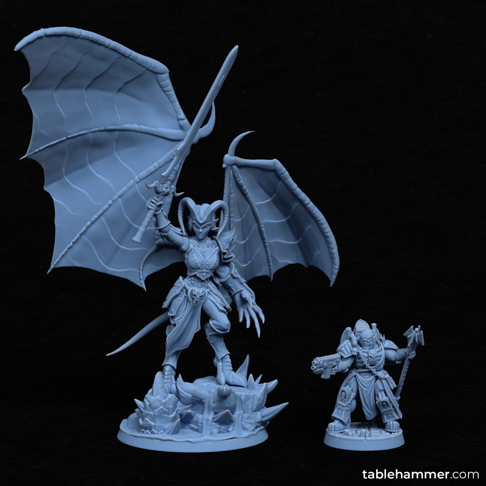 Nyssara the Cursed – Demon Queen of Shadows (60mm Base) | Buy Online from The Home Crafters