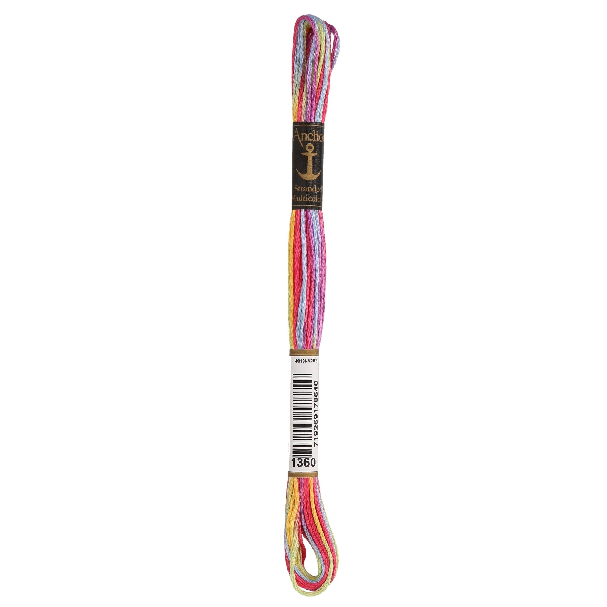 1360: Anchor Stranded Multi Coloured Cotton Skein - 8m | Buy Online from The Home Crafters