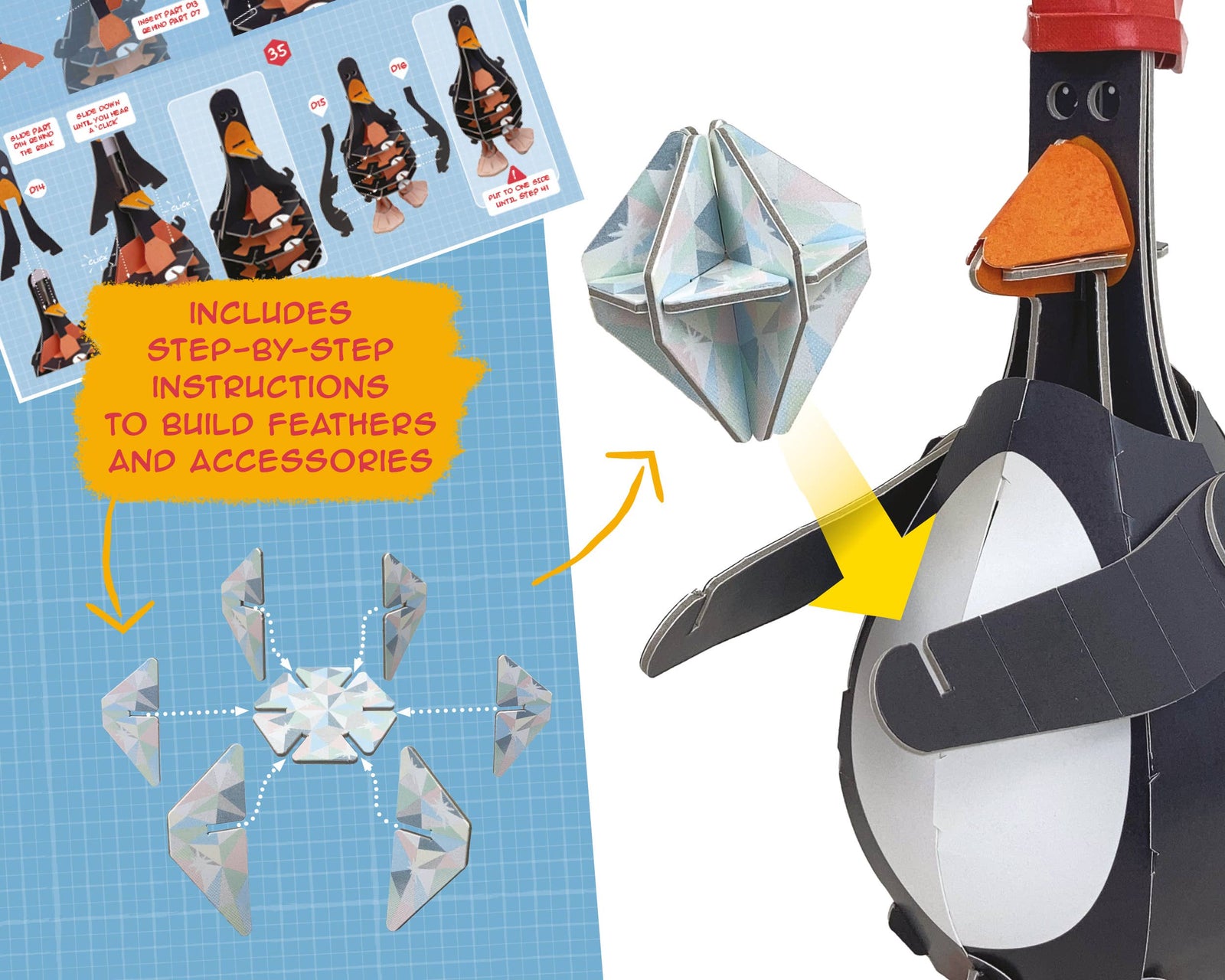 Build Your Own Wallace & Gromit Feathers McGraw - Craft Kit | Buy Online from The Home Crafters