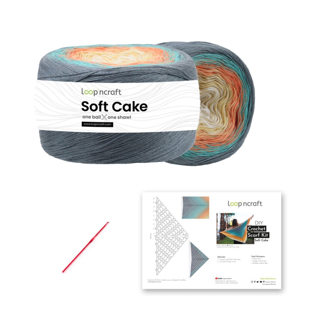 Loop'nCraft Triangle Shawl Scarf Crochet Kit | Buy Online from The Home Crafters