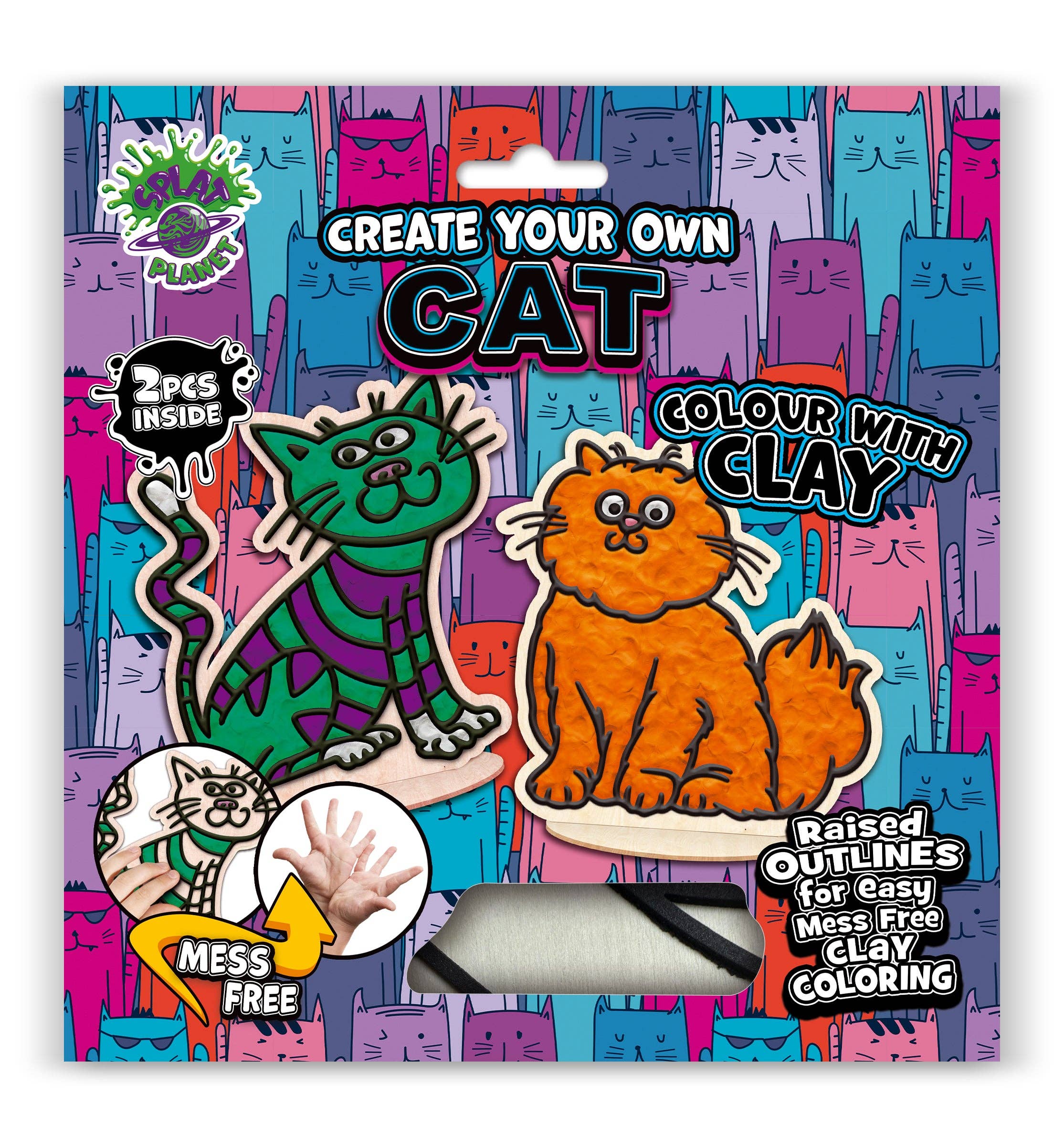 Cat Clay Colouring Kit