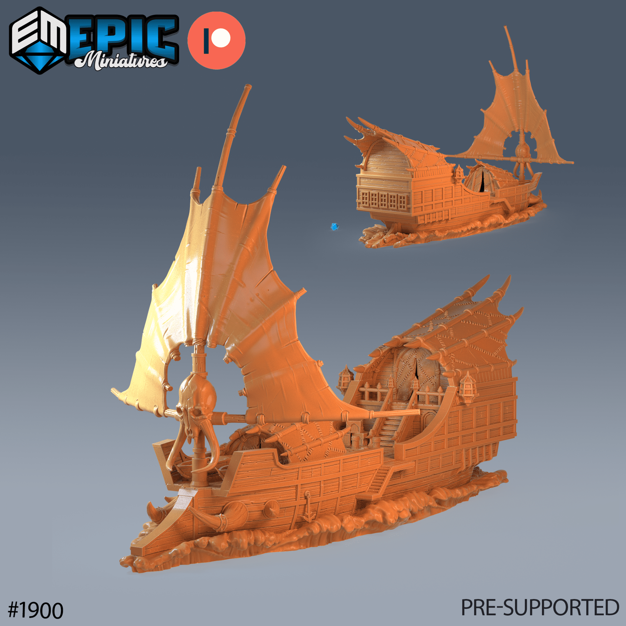 Tribal Ship, The Ramhorn 1900 by Epic Miniatures | Epic 56 - Piece Gargantuan Miniature Set for D&D Tabletop | Buy Online from The Home Crafters