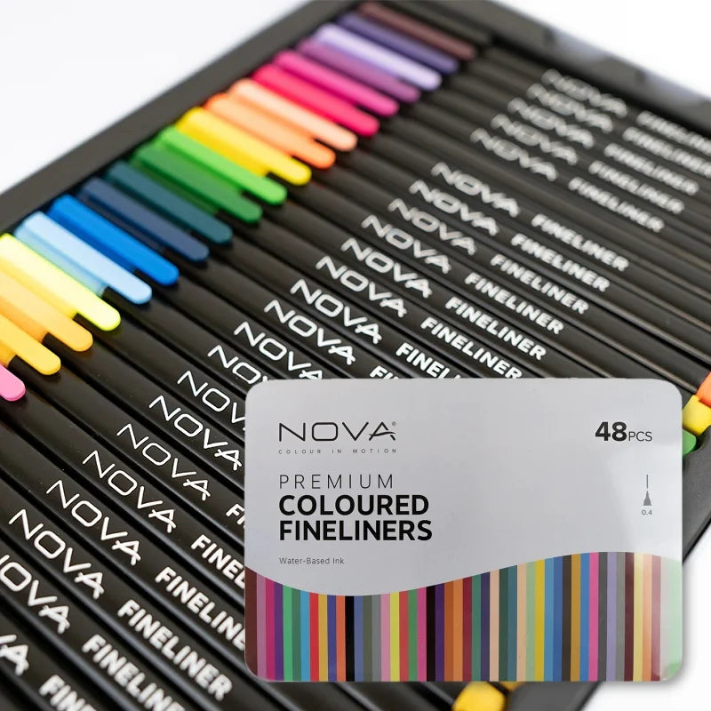 Nova Coloured Fineliner Pens - 48pc