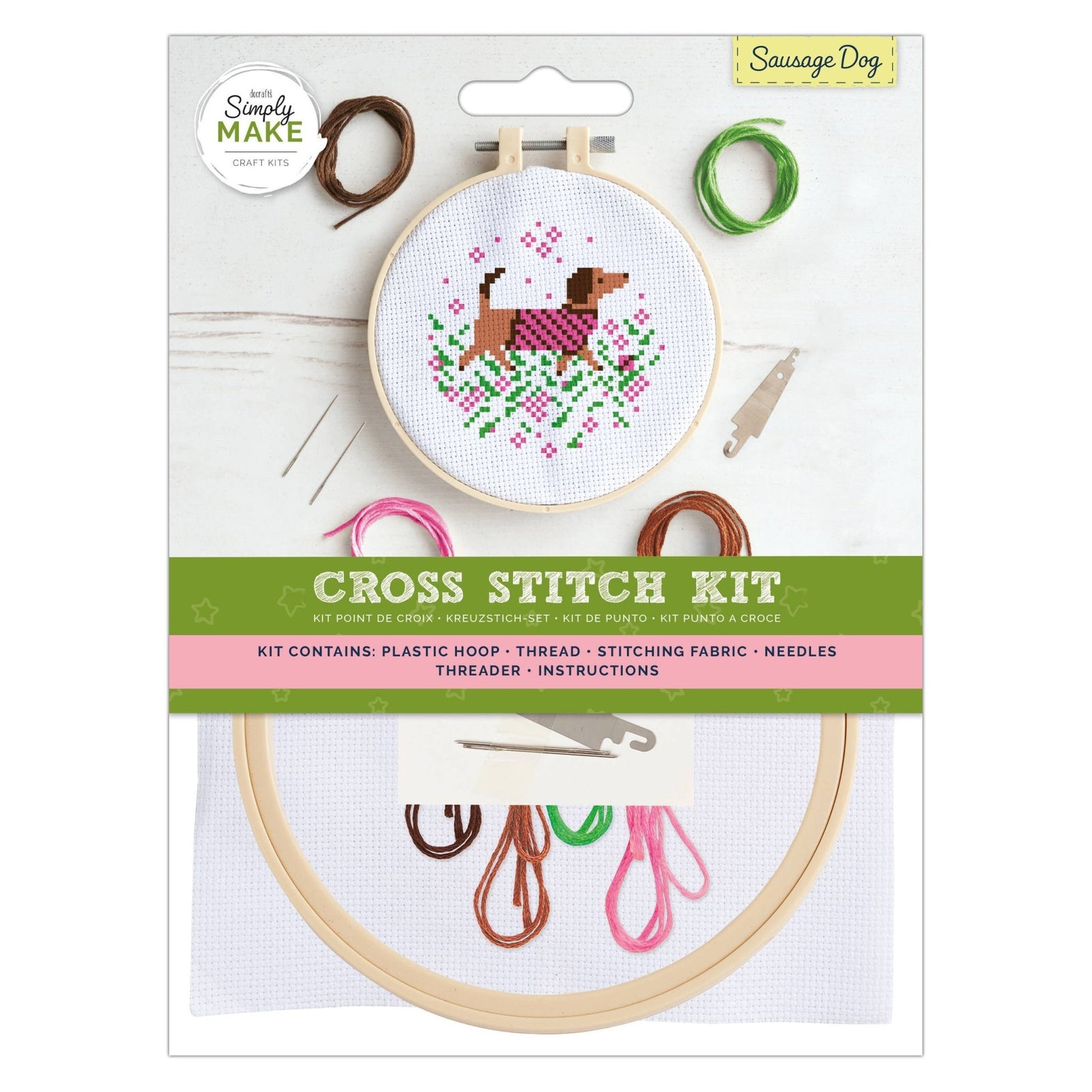 Simply Make Cross Stitch Kit - Sausage Dog | Buy Online from The Home Crafters