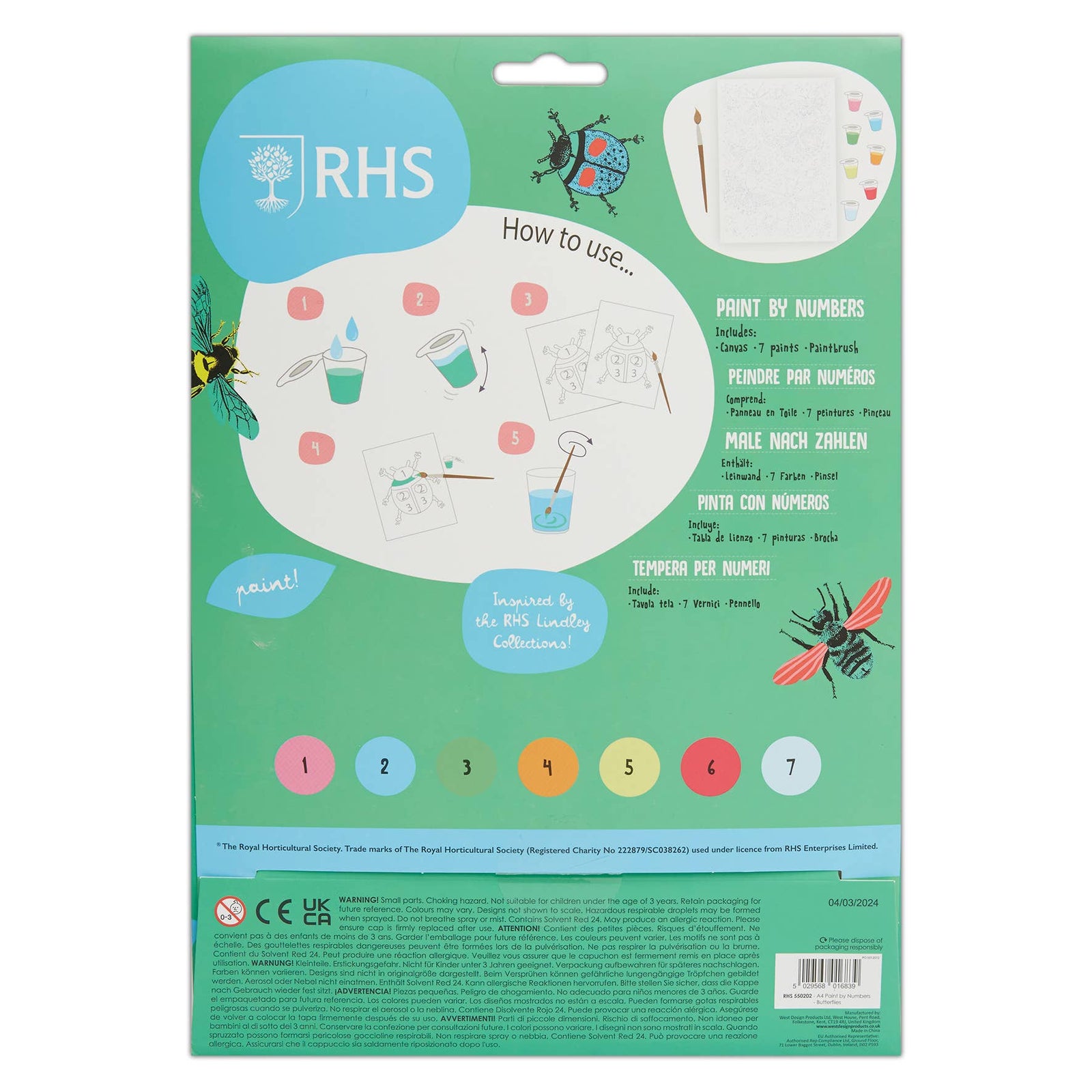 RHS Paint By Numbers For Kids: Butterflies | Buy Online from The Home Crafters