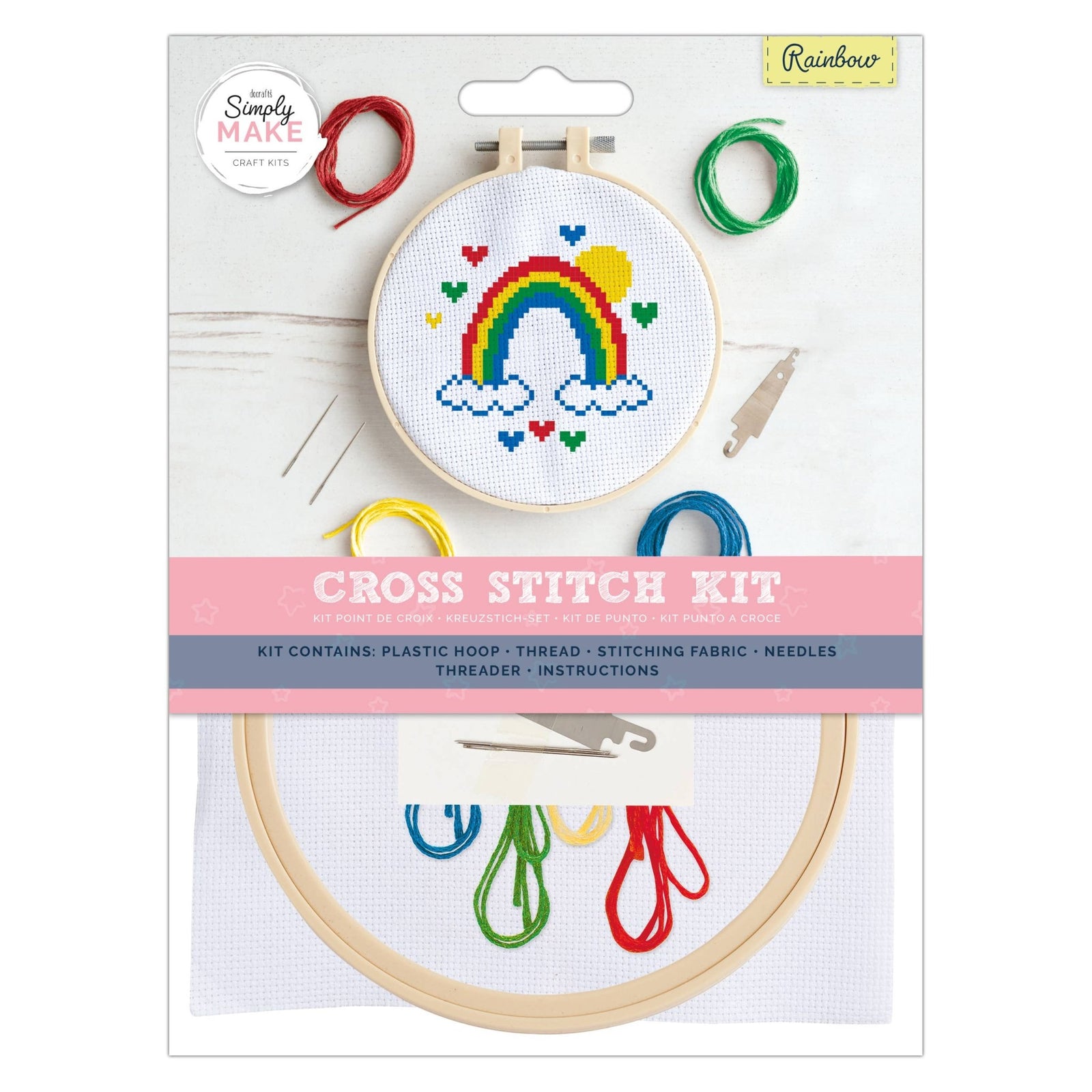 Simply Make Cross Stitch Kit - Rainbow | Buy Online from The Home Crafters