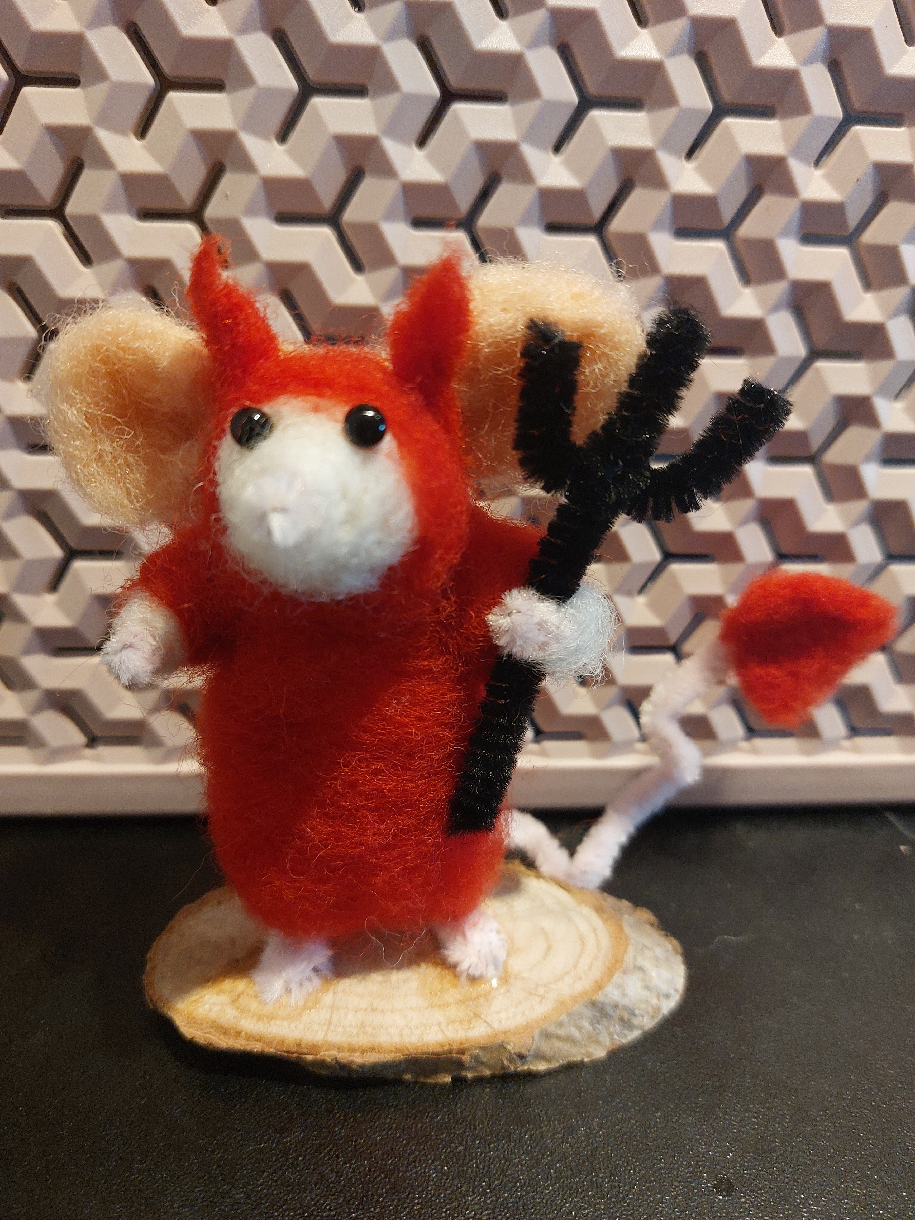 Devil Mouse - Fairy Fae Handmade Needle Felt Decoration