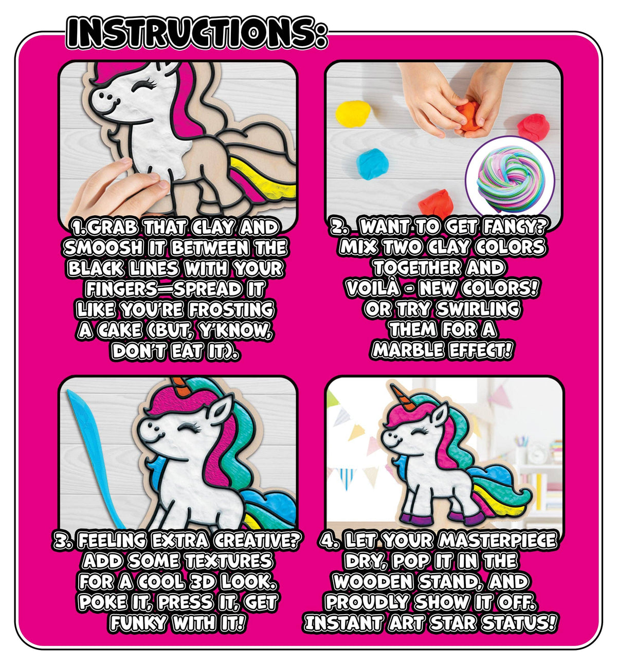 Unicorn Clay Colouring Kit