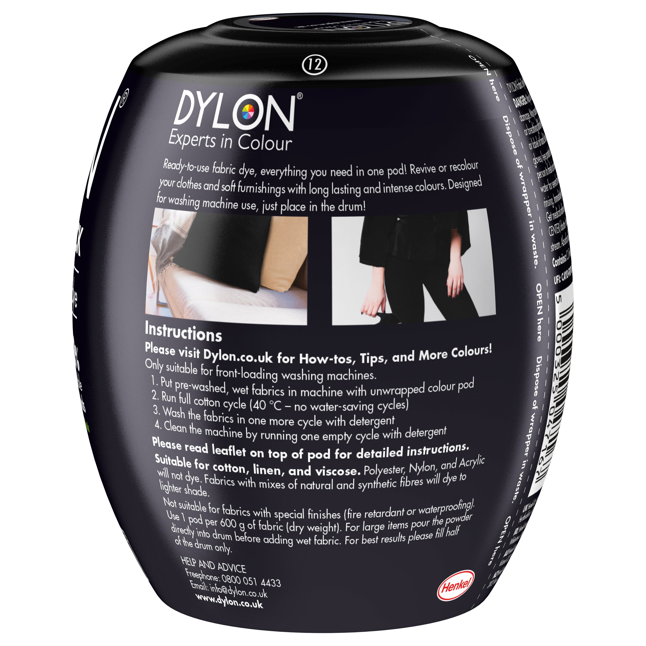 Dylon Machine Dye Pod: 12 Intense Black