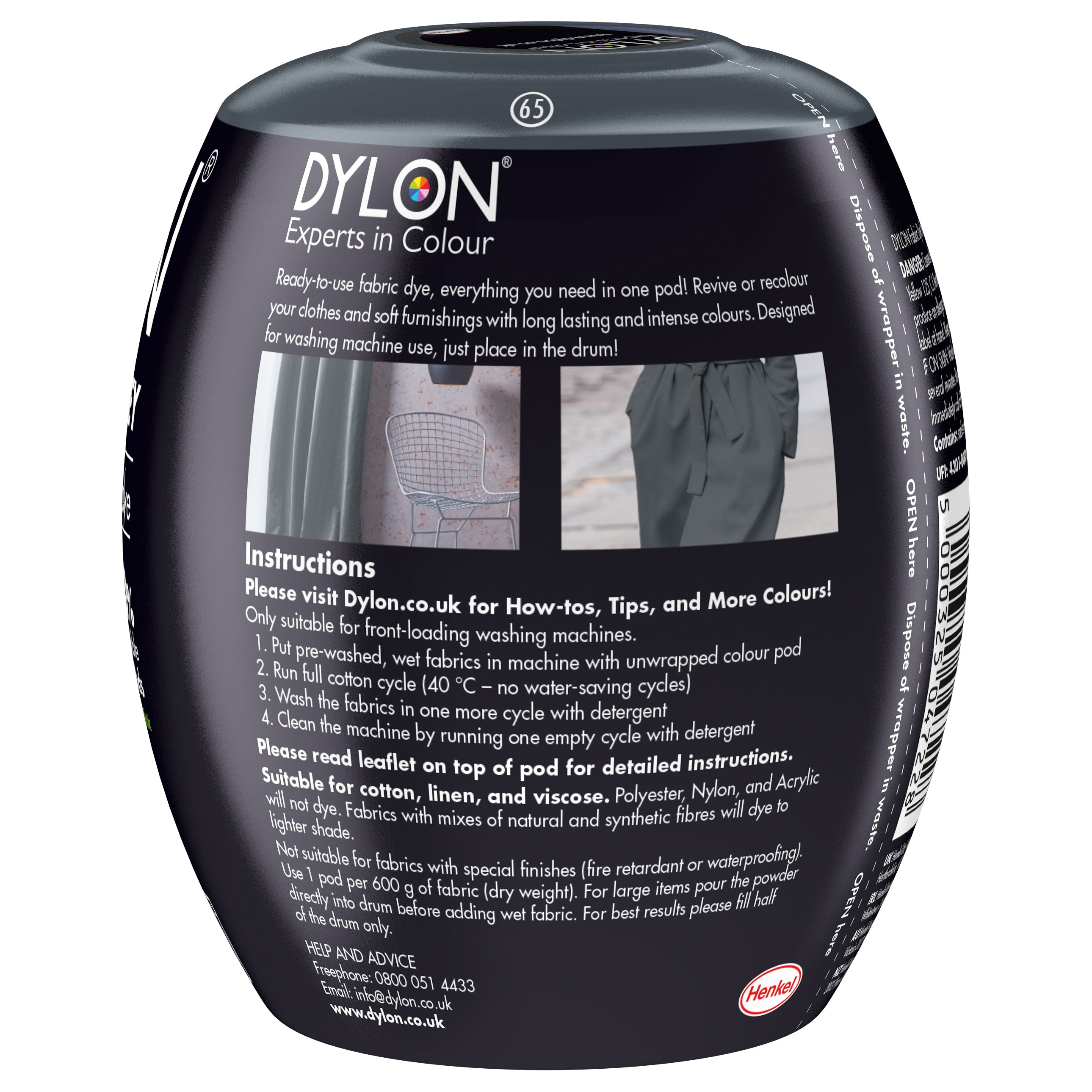 Dylon Machine Dye Pod: 65 Smoke Grey