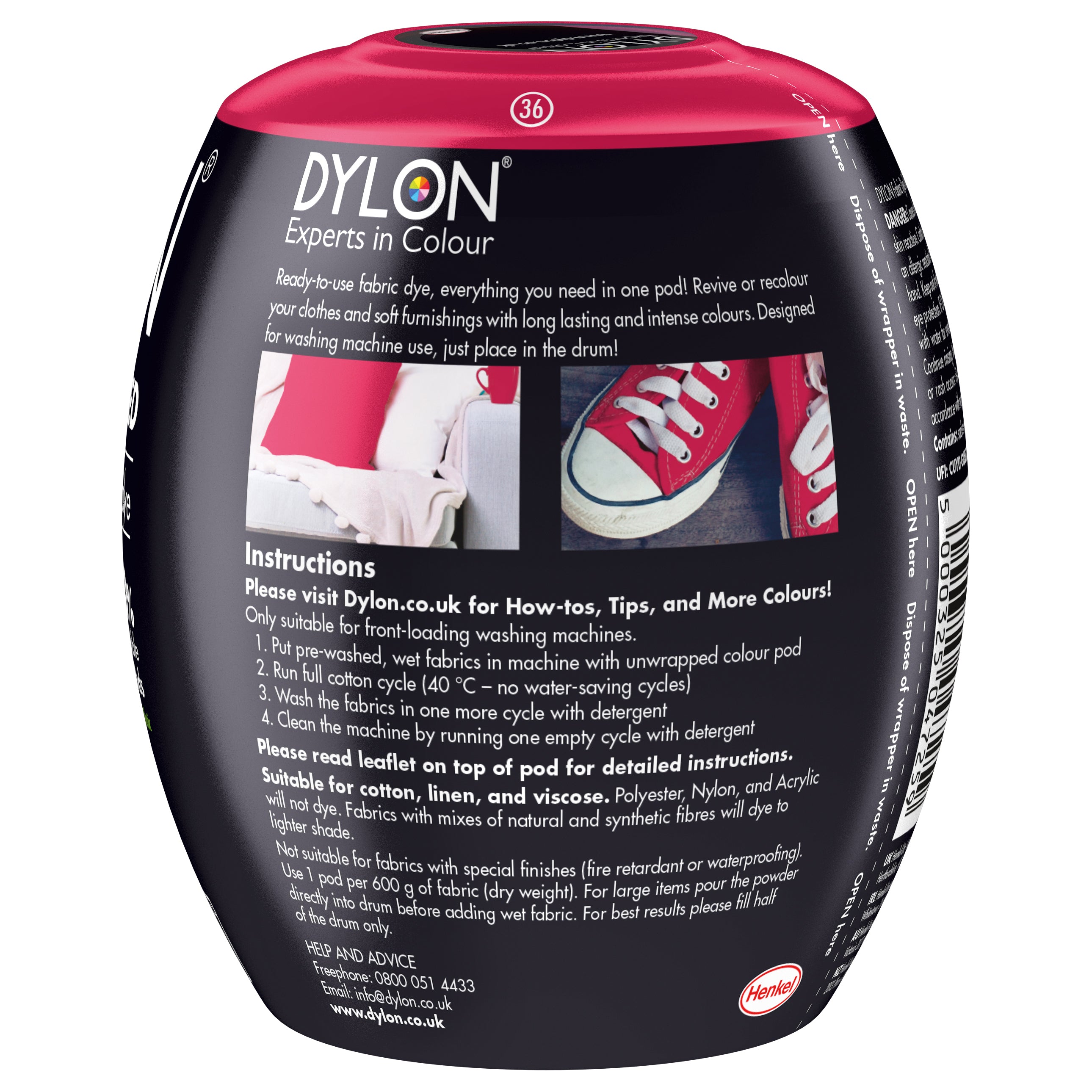 Dylon Machine Dye Pod: 36 Tulip Red