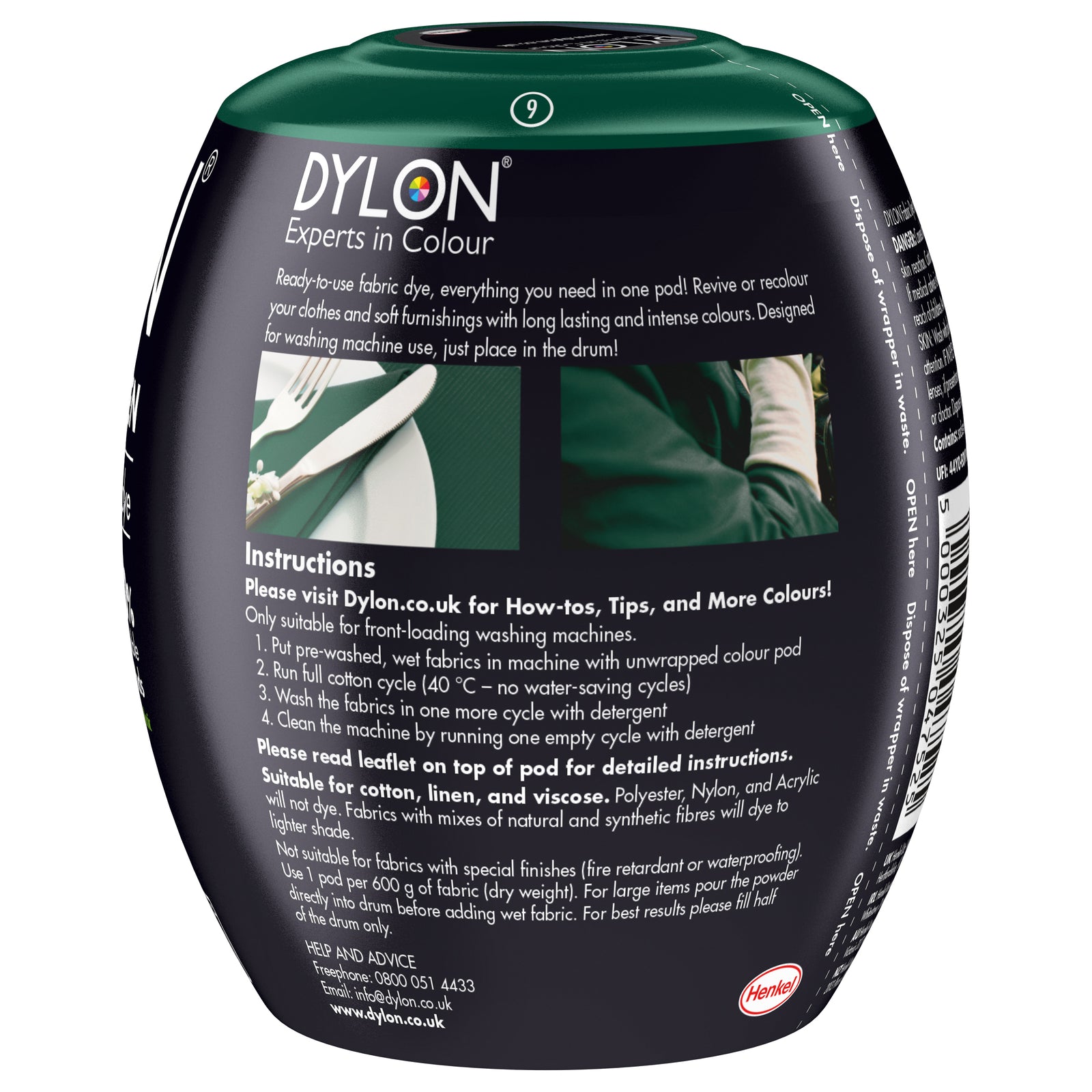 Dylon Machine Dye Pod: 09 Forest Green