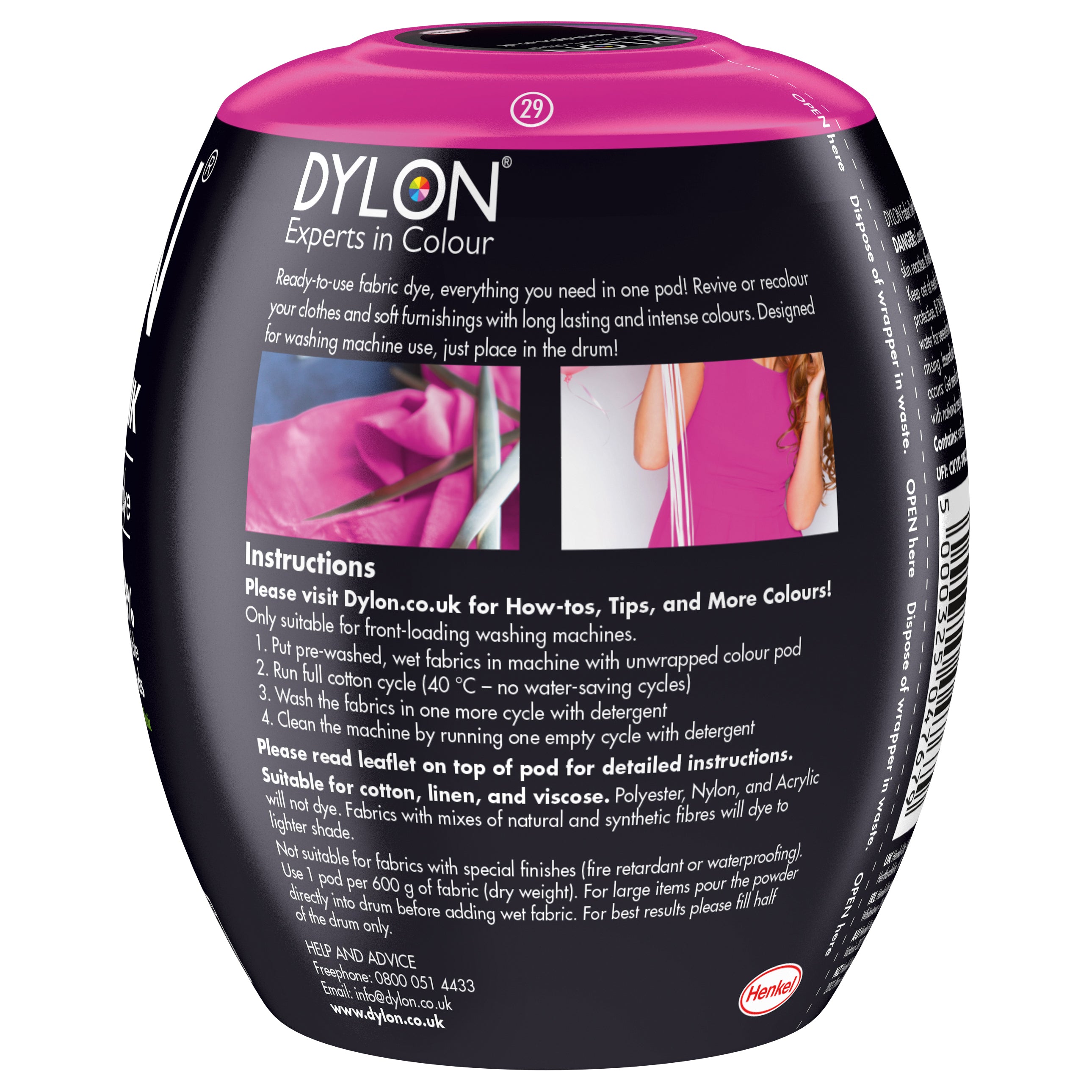 Dylon Machine Dye Pod: 29 Passion Pink