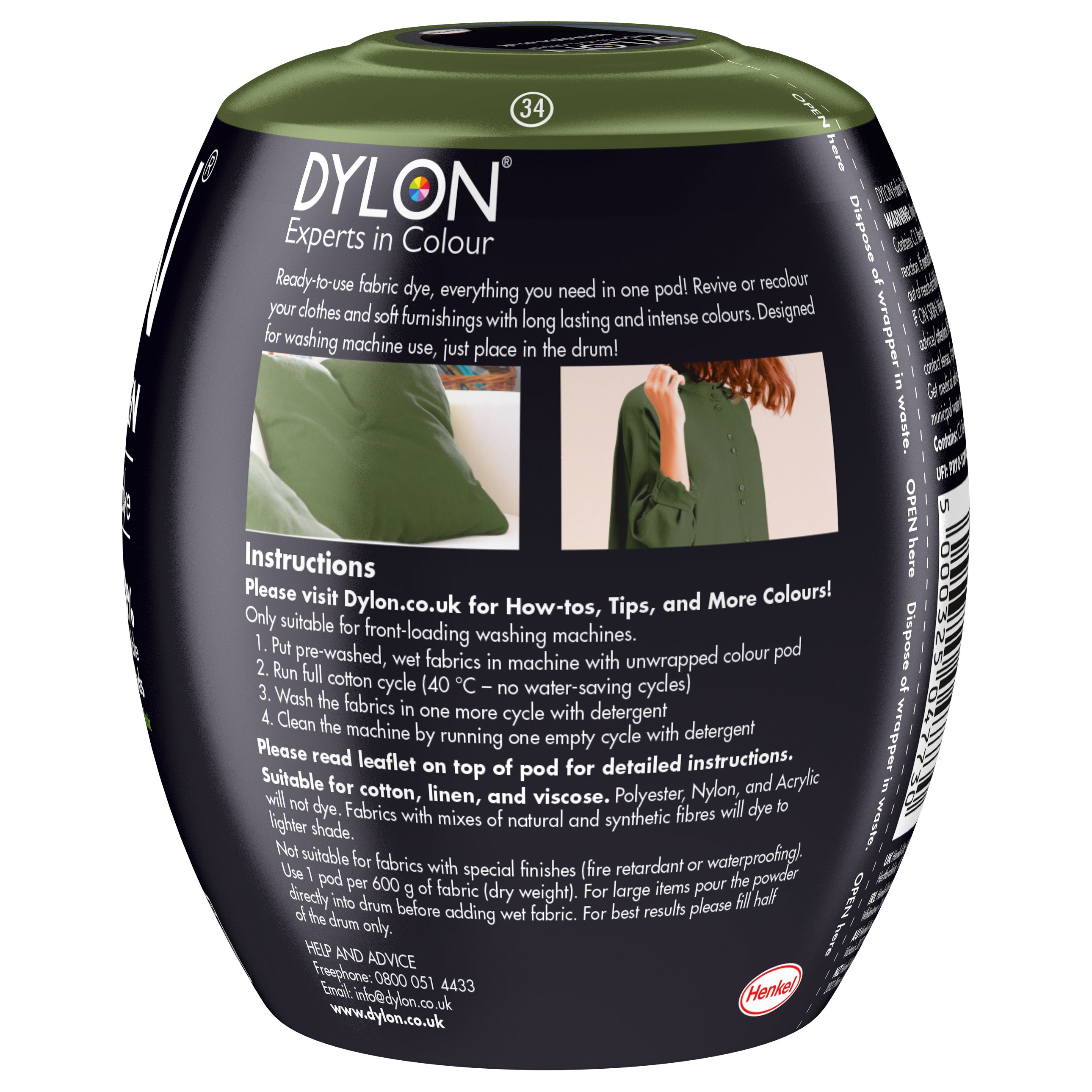 Dylon Machine Dye Pod: 34 Olive Green