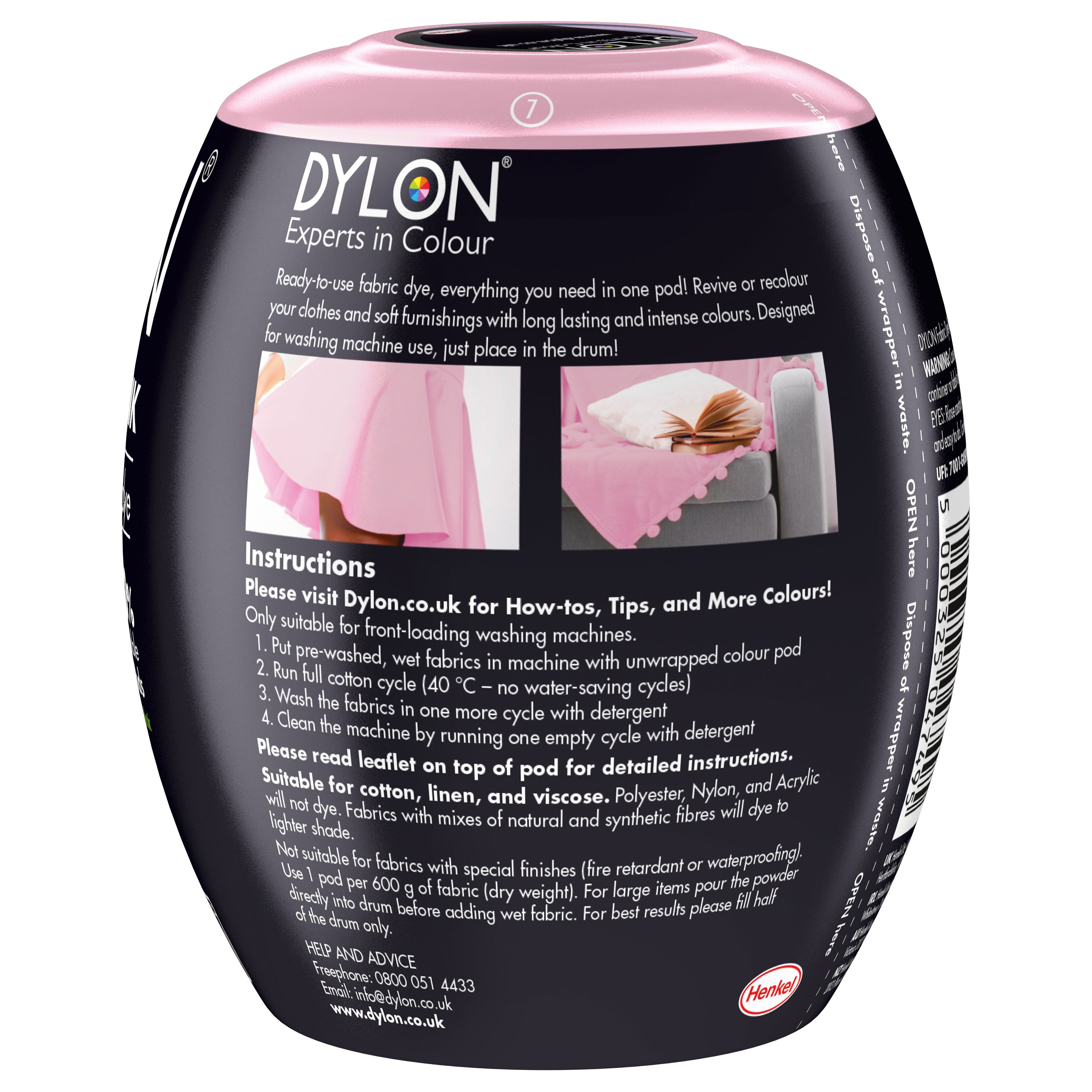 Dylon Machine Dye Pod: 07 Peony Pink