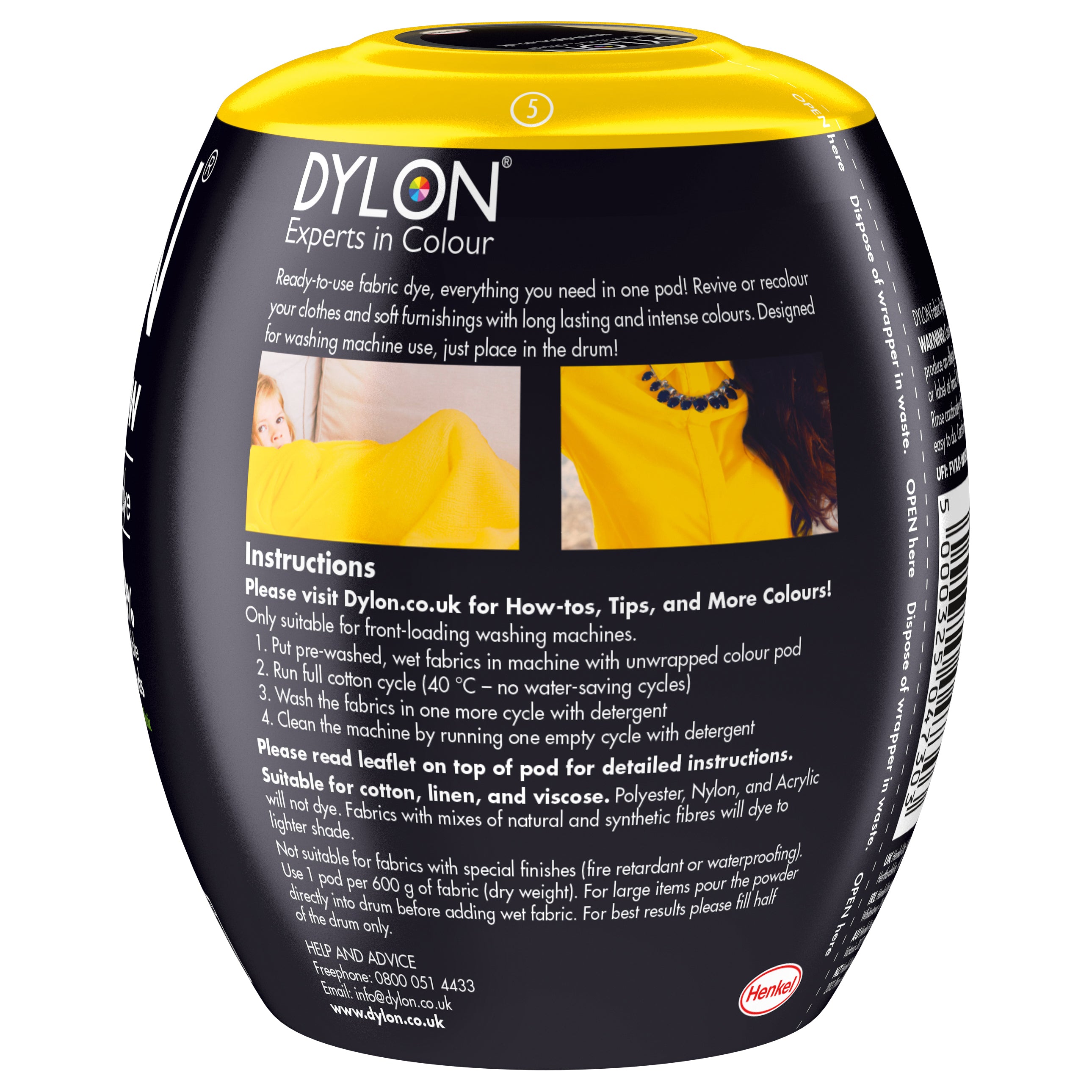 Dylon Machine Dye Pod: 05 Sunflower Yellow