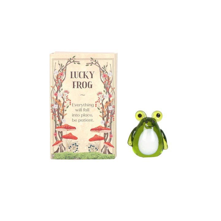 Lucky Glass Frog & Toadstool Miniature Charm Gift - each | Buy Online from The Home Crafters