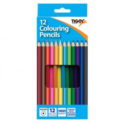 Tiger: Full Length Colouring Pencils - 12pc | Buy Online from The Home Crafters