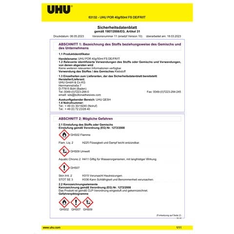 UHU Styrofoam Adhesive - 40g