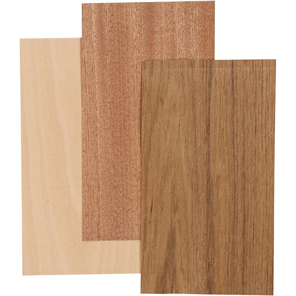 Made of Wood Veneer Sheets 12x 22cm - 3pc