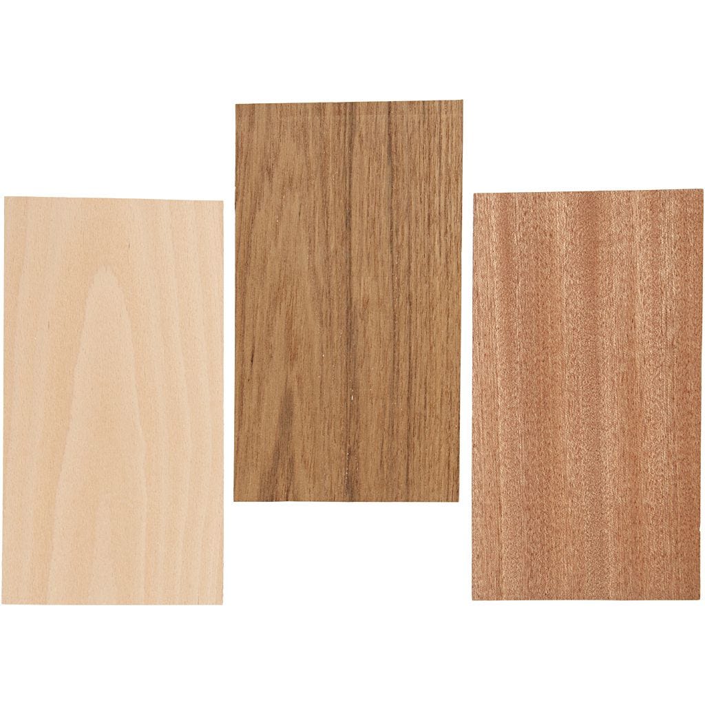 Made of Wood Veneer Sheets 12x 22cm - 3pc