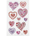 Diamante Gem Heart Shaped Stickers - one sheet