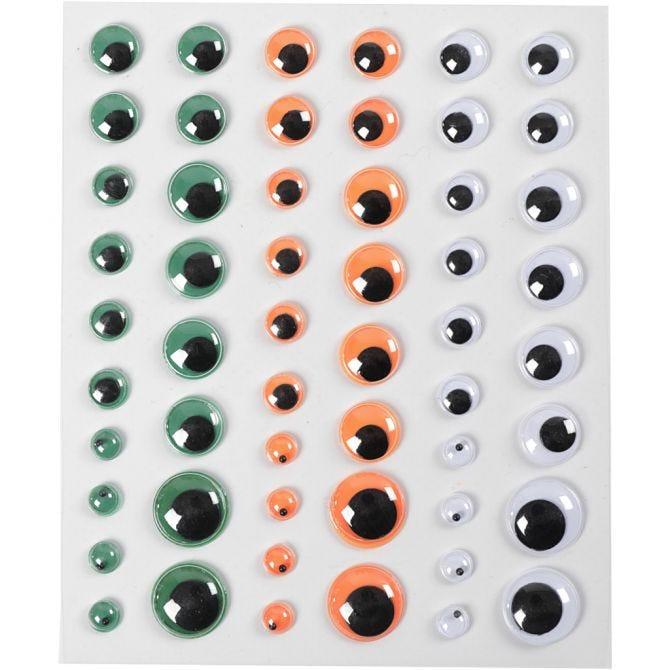 Assorted Halloween Self Adhesive Googly Eyes - 54pc | Buy Online from The Home Crafters