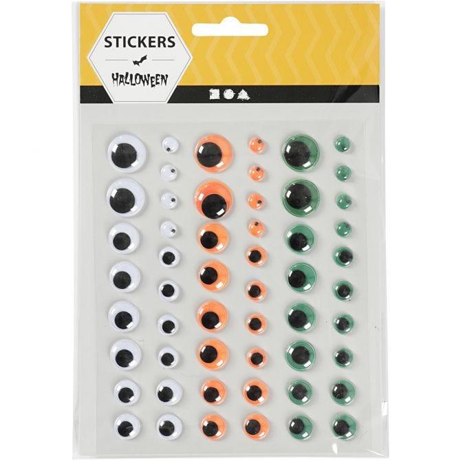Assorted Halloween Self Adhesive Googly Eyes - 54pc | Buy Online from The Home Crafters