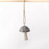 Grey and White Glazed Ceramic Hanging Mushroom Ornament – 7cm