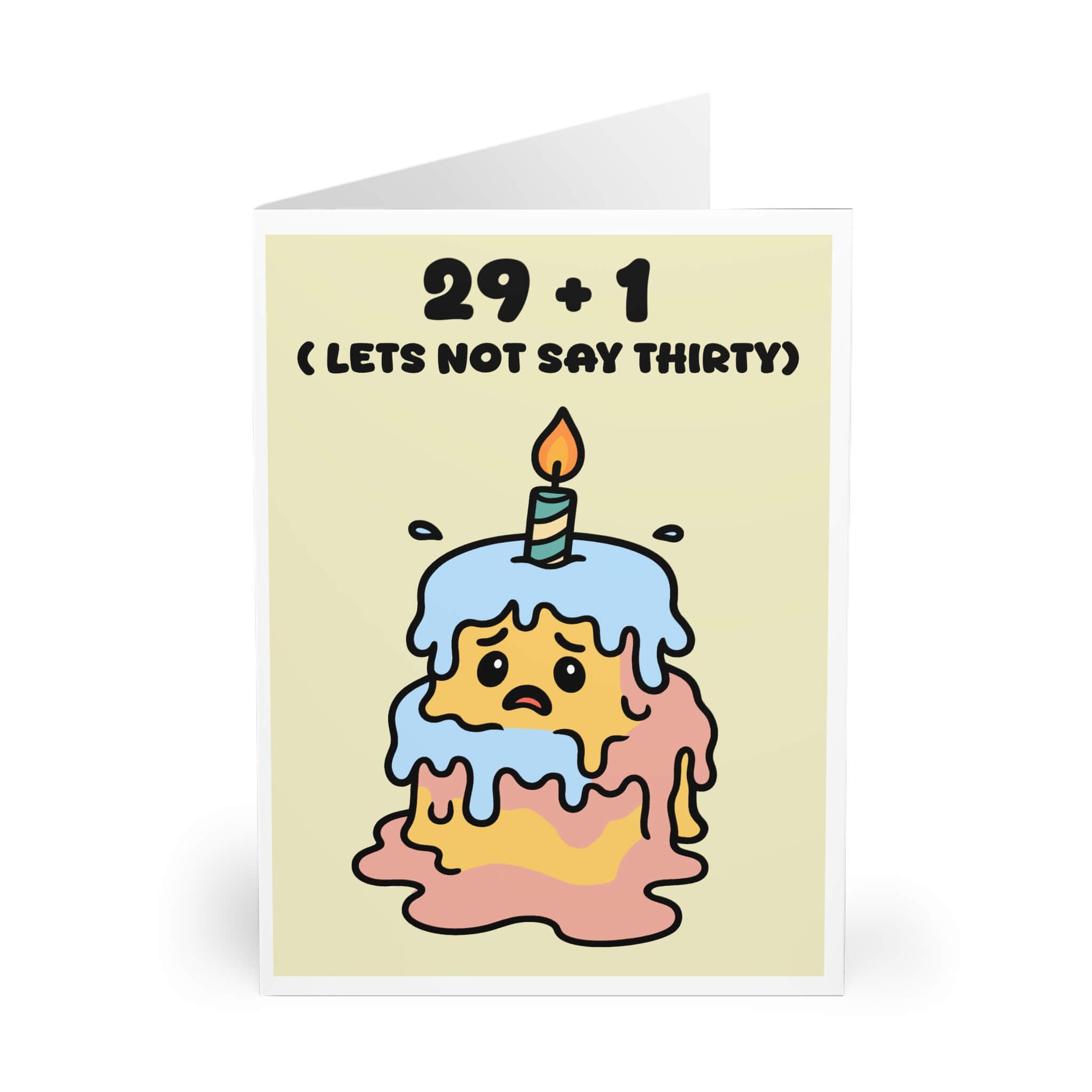 29 + 1 Birthday Card – Funny Customisable Crying Cake Design | Buy Online from The Home Crafters