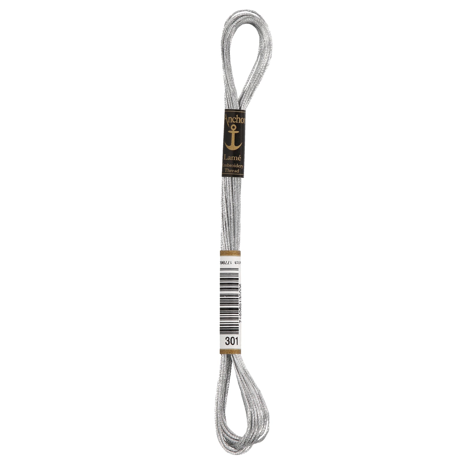 301 (SILVER): Anchor Metallic Lamé Embroidery Thread Skein - 8m